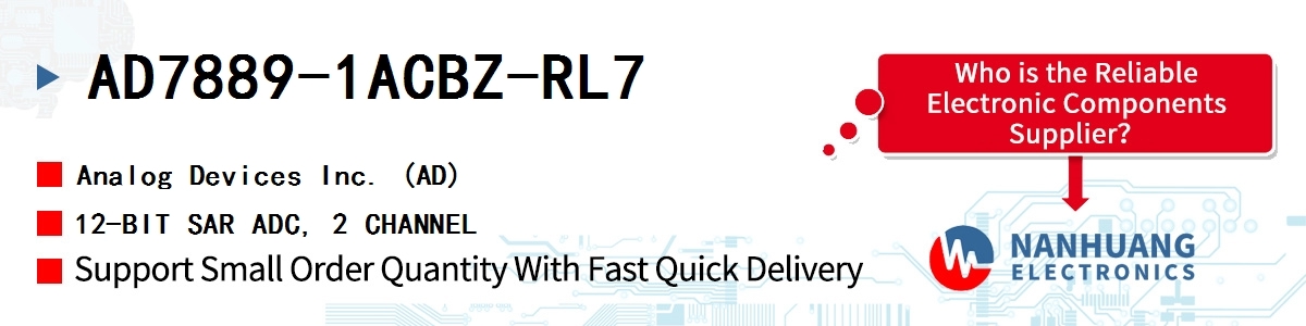 AD7889-1ACBZ-RL7 ADI 12-BIT SAR ADC, 2 CHANNEL