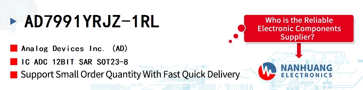 AD7991YRJZ-1RL ADI IC ADC 12BIT SAR SOT23-8