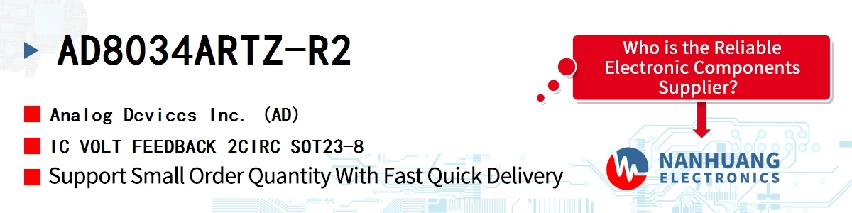 AD8034ARTZ-R2 ADI IC VOLT FEEDBACK 2CIRC SOT23-8