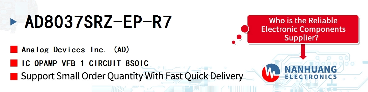 AD8037SRZ-EP-R7 ADI IC OPAMP VFB 1 CIRCUIT 8SOIC