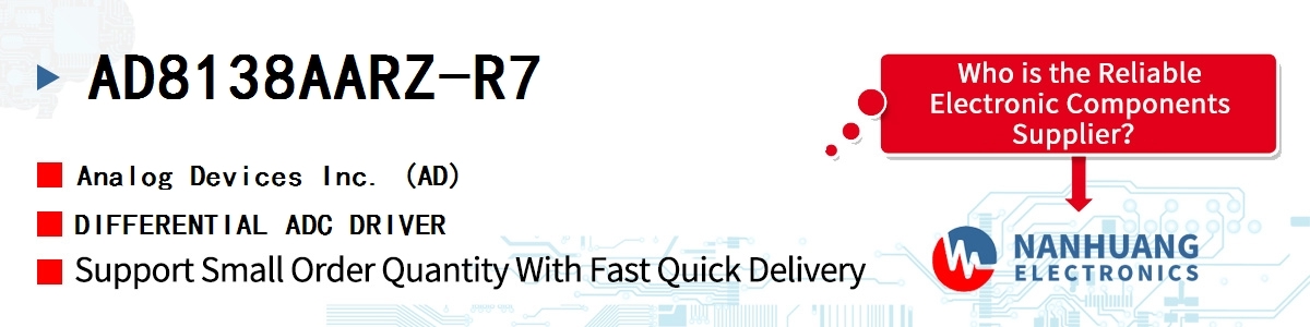 AD8138AARZ-R7 ADI DIFFERENTIAL ADC DRIVER