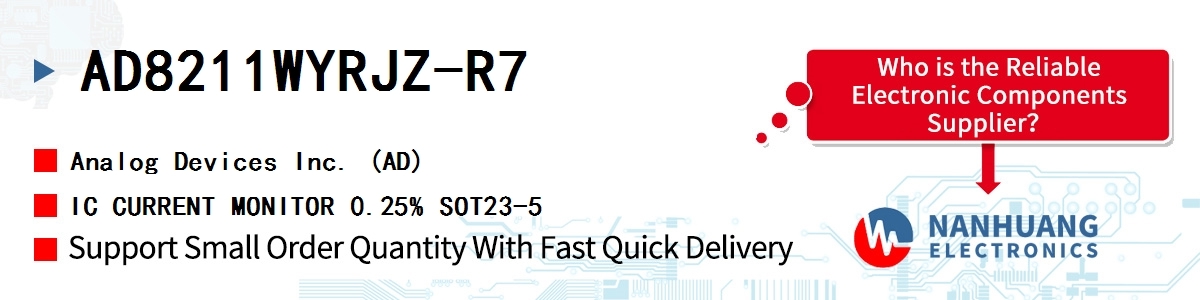 AD8211WYRJZ-R7 ADI IC CURRENT MONITOR 0.25% SOT23-5