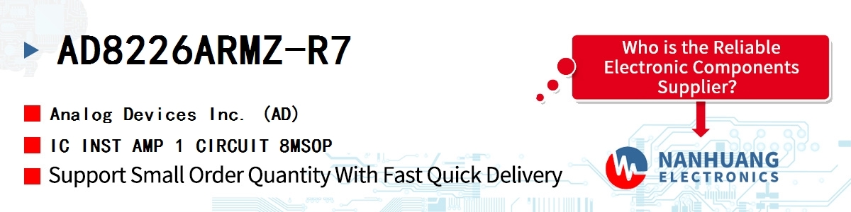 AD8226ARMZ-R7 ADI IC INST AMP 1 CIRCUIT 8MSOP