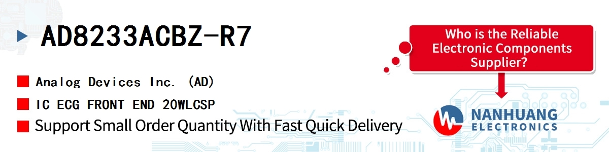 AD8233ACBZ-R7 ADI IC ECG FRONT END 20WLCSP