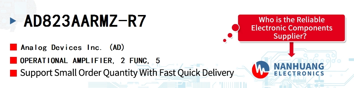 AD823AARMZ-R7 ADI OPERATIONAL AMPLIFIER, 2 FUNC, 5