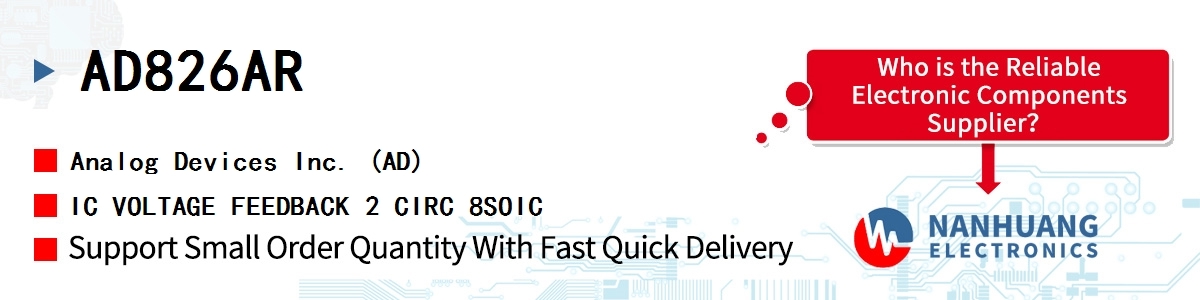 AD826AR ADI IC VOLTAGE FEEDBACK 2 CIRC 8SOIC