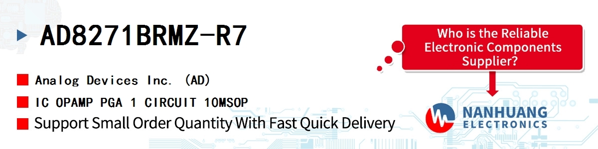 AD8271BRMZ-R7 ADI IC OPAMP PGA 1 CIRCUIT 10MSOP