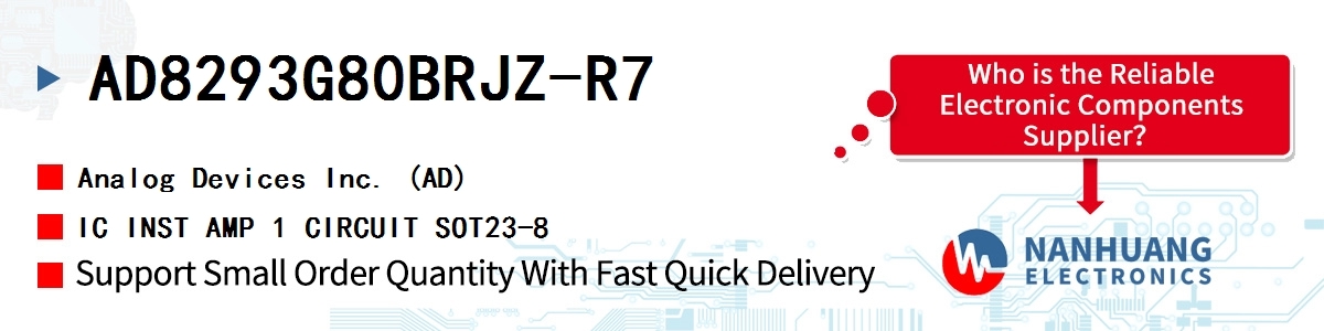 AD8293G80BRJZ-R7 ADI IC INST AMP 1 CIRCUIT SOT23-8