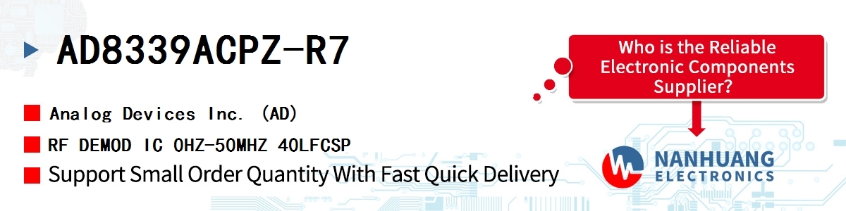 AD8339ACPZ-R7 ADI RF DEMOD IC 0HZ-50MHZ 40LFCSP