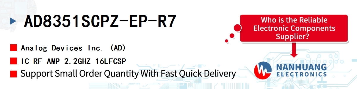 AD8351SCPZ-EP-R7 ADI IC RF AMP 2.2GHZ 16LFCSP