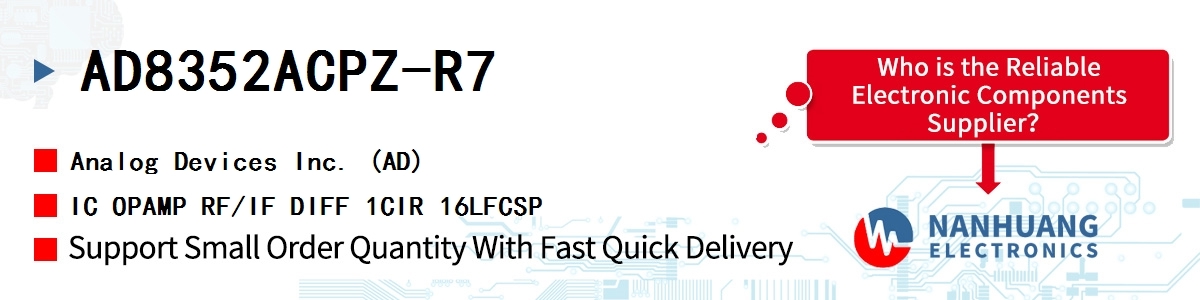 AD8352ACPZ-R7 ADI IC OPAMP RF/IF DIFF 1CIR 16LFCSP