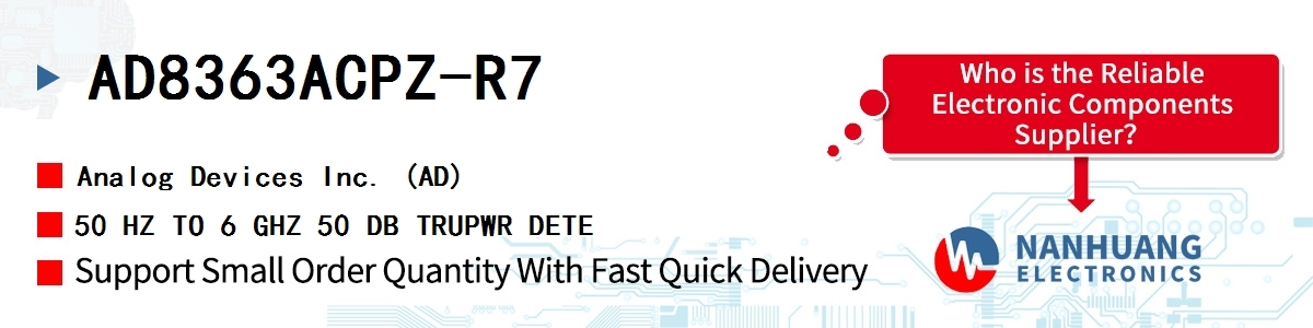 AD8363ACPZ-R7 ADI 50 HZ TO 6 GHZ 50 DB TRUPWR DETE