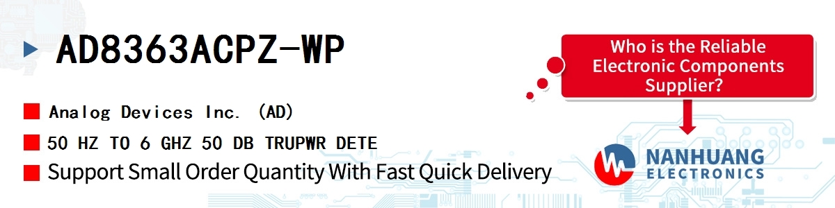 AD8363ACPZ-WP ADI 50 HZ TO 6 GHZ 50 DB TRUPWR DETE