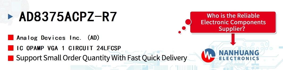 AD8375ACPZ-R7 ADI IC OPAMP VGA 1 CIRCUIT 24LFCSP