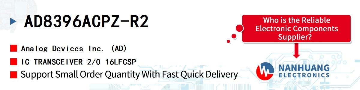 AD8396ACPZ-R2 ADI IC TRANSCEIVER 2/0 16LFCSP