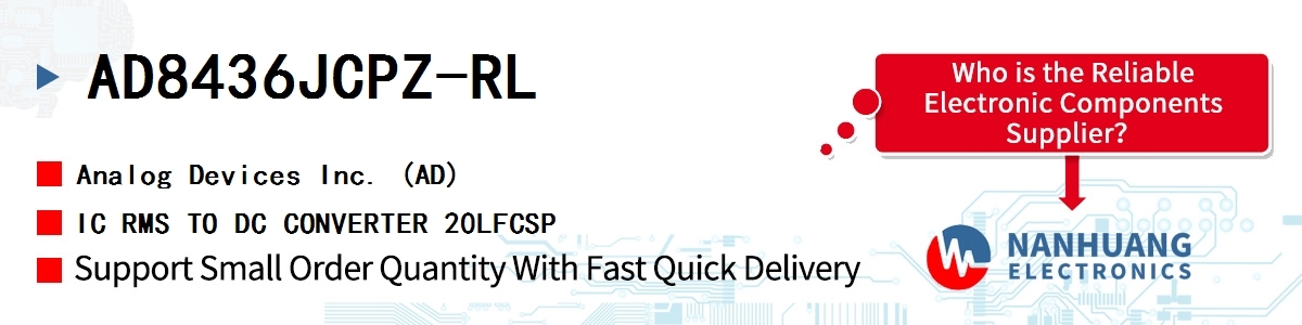 AD8436JCPZ-RL ADI IC RMS TO DC CONVERTER 20LFCSP