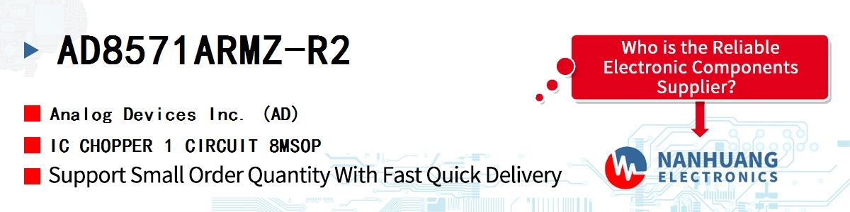 AD8571ARMZ-R2 ADI IC CHOPPER 1 CIRCUIT 8MSOP