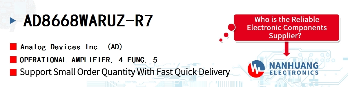 AD8668WARUZ-R7 ADI OPERATIONAL AMPLIFIER, 4 FUNC, 5