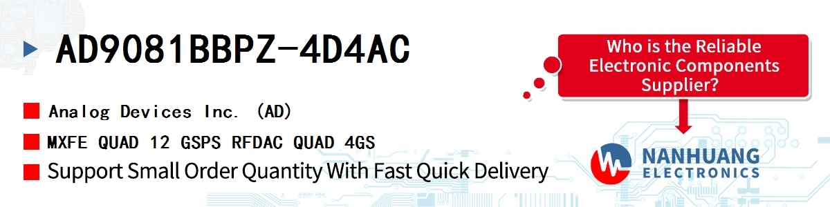 AD9081BBPZ-4D4AC ADI MXFE QUAD 12 GSPS RFDAC QUAD 4GS