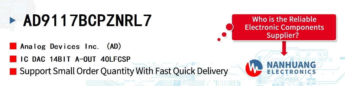 AD9117BCPZNRL7 ADI IC DAC 14BIT A-OUT 40LFCSP