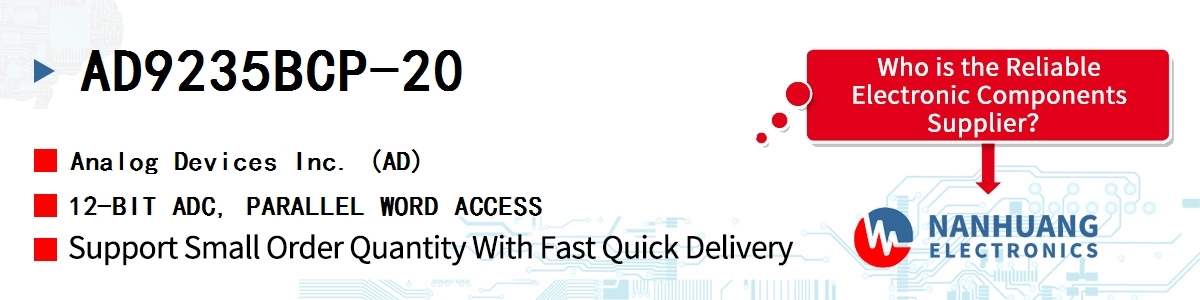 AD9235BCP-20 ADI 12-BIT ADC, PARALLEL WORD ACCESS