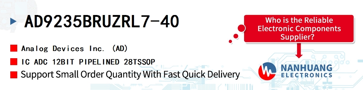 AD9235BRUZRL7-40 ADI IC ADC 12BIT PIPELINED 28TSSOP