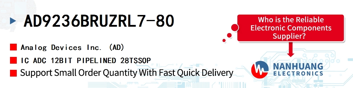 AD9236BRUZRL7-80 ADI IC ADC 12BIT PIPELINED 28TSSOP