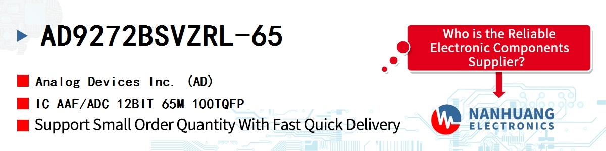 AD9272BSVZRL-65 ADI IC AAF/ADC 12BIT 65M 100TQFP