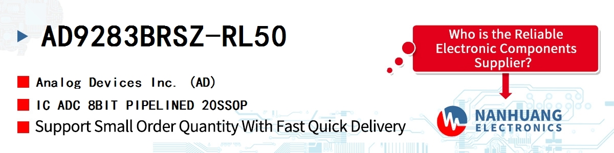 AD9283BRSZ-RL50 ADI IC ADC 8BIT PIPELINED 20SSOP