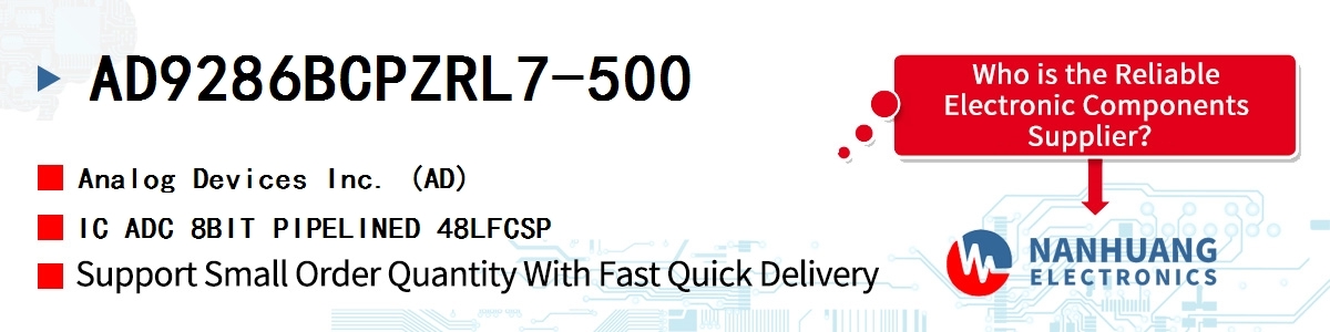 AD9286BCPZRL7-500 ADI IC ADC 8BIT PIPELINED 48LFCSP