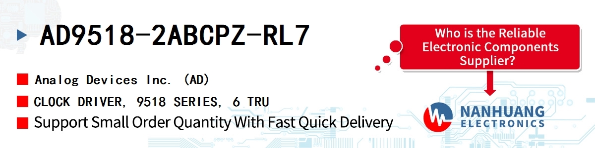 AD9518-2ABCPZ-RL7 ADI CLOCK DRIVER, 9518 SERIES, 6 TRU