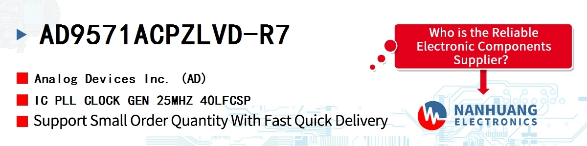 AD9571ACPZLVD-R7 ADI IC PLL CLOCK GEN 25MHZ 40LFCSP