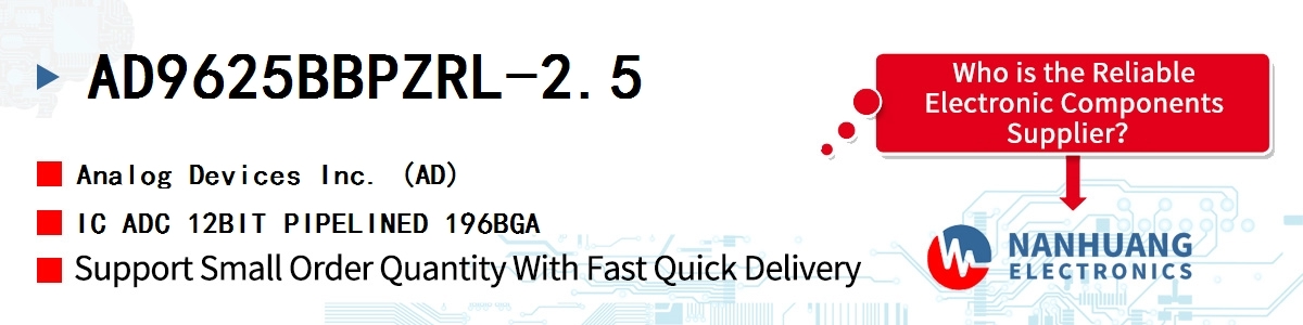 AD9625BBPZRL-2.5 ADI IC ADC 12BIT PIPELINED 196BGA