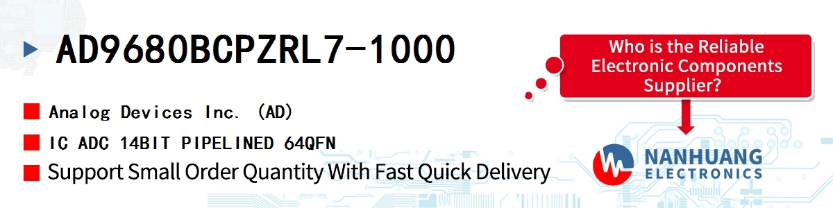 AD9680BCPZRL7-1000 ADI IC ADC 14BIT PIPELINED 64QFN