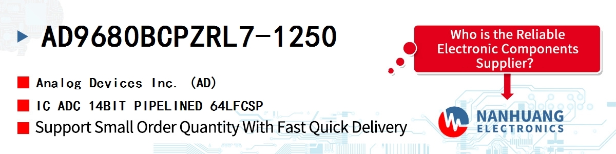 AD9680BCPZRL7-1250 ADI IC ADC 14BIT PIPELINED 64LFCSP