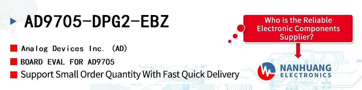 AD9705-DPG2-EBZ ADI BOARD EVAL FOR AD9705