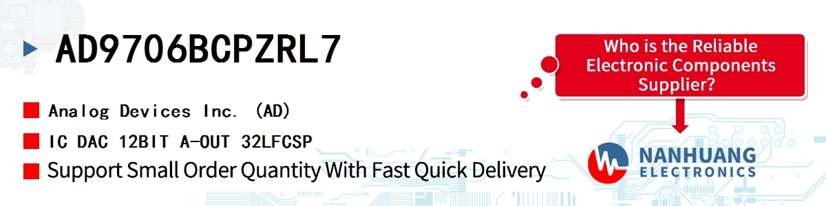 AD9706BCPZRL7 ADI IC DAC 12BIT A-OUT 32LFCSP