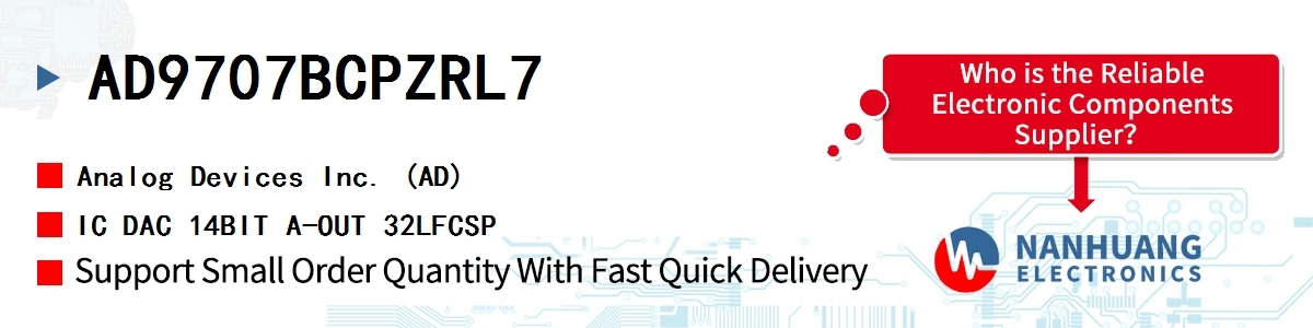 AD9707BCPZRL7 ADI IC DAC 14BIT A-OUT 32LFCSP