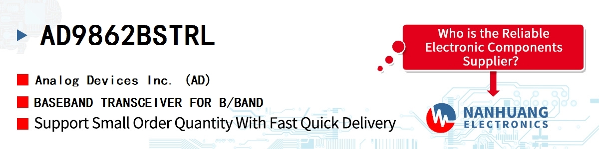 AD9862BSTRL ADI BASEBAND TRANSCEIVER FOR B/BAND