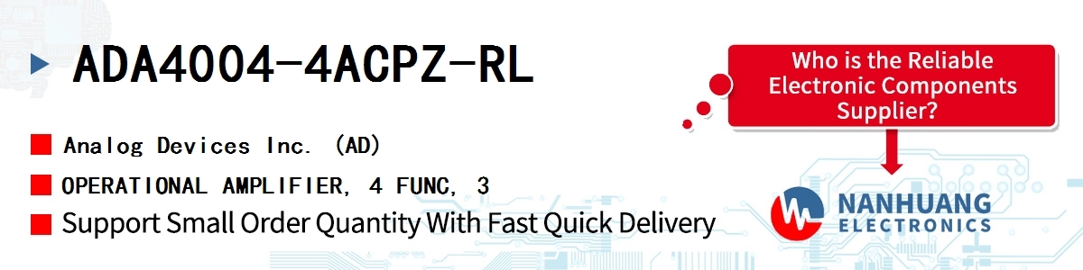 ADA4004-4ACPZ-RL ADI OPERATIONAL AMPLIFIER, 4 FUNC, 3