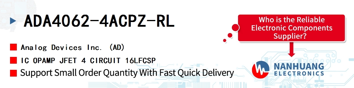 ADA4062-4ACPZ-RL ADI IC OPAMP JFET 4 CIRCUIT 16LFCSP