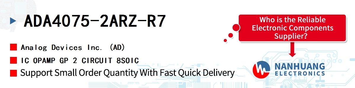 ADA4075-2ARZ-R7 ADI IC OPAMP GP 2 CIRCUIT 8SOIC