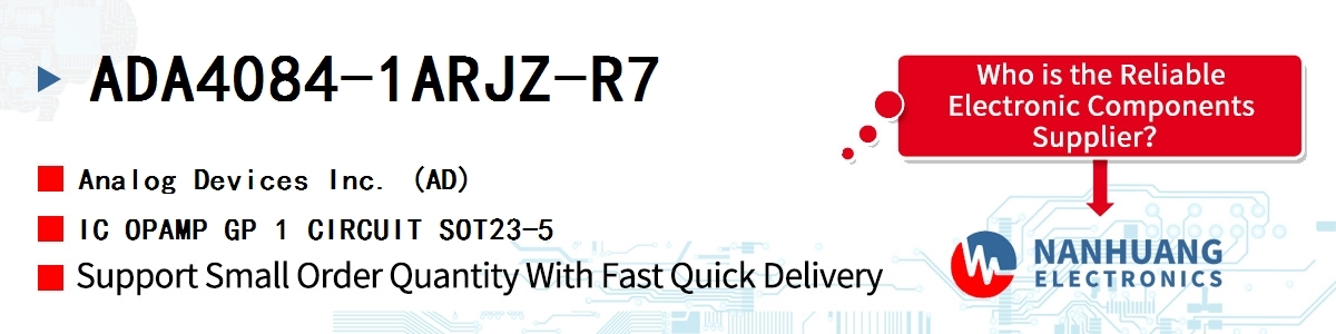 ADA4084-1ARJZ-R7 ADI IC OPAMP GP 1 CIRCUIT SOT23-5