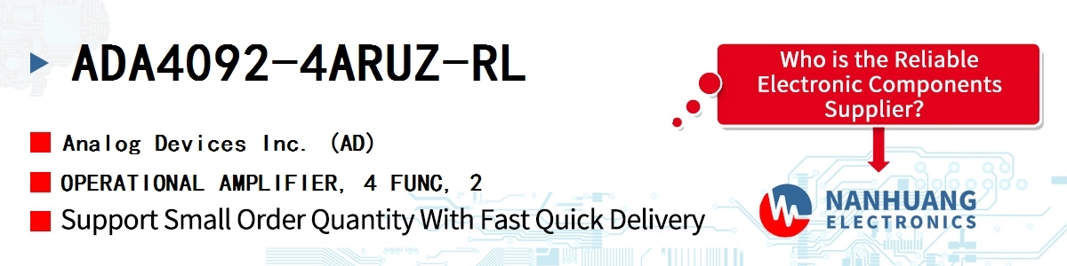 ADA4092-4ARUZ-RL ADI OPERATIONAL AMPLIFIER, 4 FUNC, 2