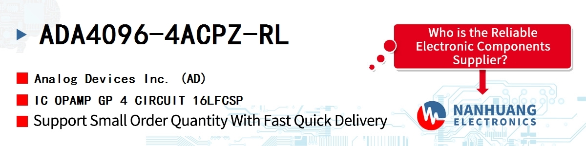 ADA4096-4ACPZ-RL ADI IC OPAMP GP 4 CIRCUIT 16LFCSP