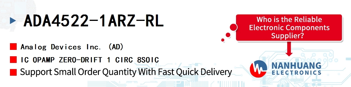 ADA4522-1ARZ-RL ADI IC OPAMP ZERO-DRIFT 1 CIRC 8SOIC