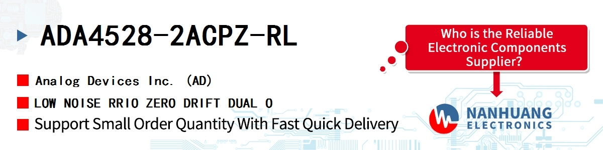 ADA4528-2ACPZ-RL ADI LOW NOISE RRIO ZERO DRIFT DUAL O