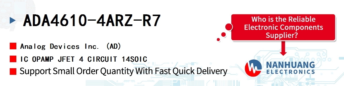 ADA4610-4ARZ-R7 ADI IC OPAMP JFET 4 CIRCUIT 14SOIC