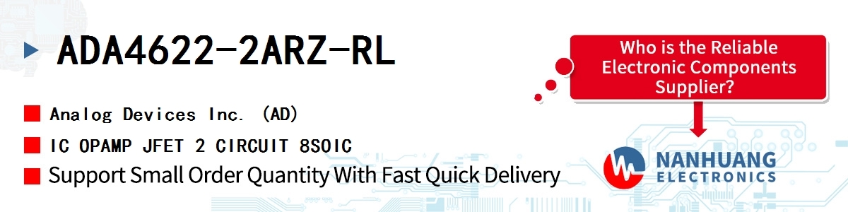 ADA4622-2ARZ-RL ADI IC OPAMP JFET 2 CIRCUIT 8SOIC