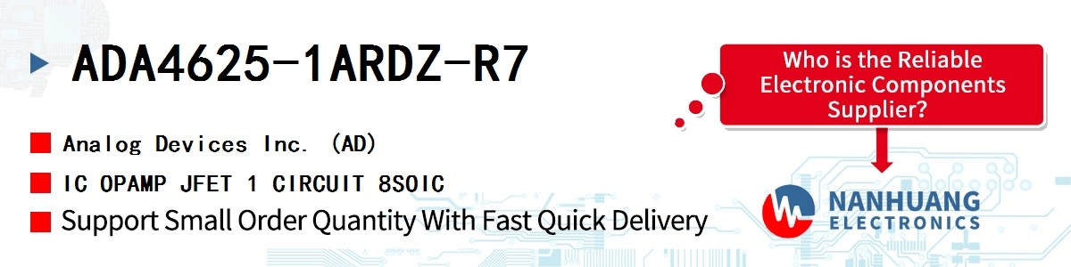 ADA4625-1ARDZ-R7 ADI IC OPAMP JFET 1 CIRCUIT 8SOIC